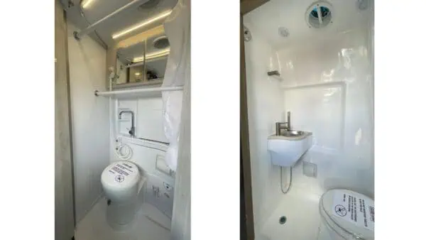 An example of some wet baths in Class B RVs