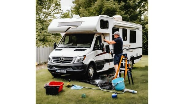 The typical way to wash and wax an RV