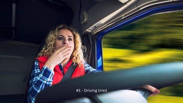 RV accidents can be caused by driving tired
