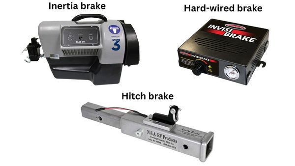 Supplemental braking systems for flat towing