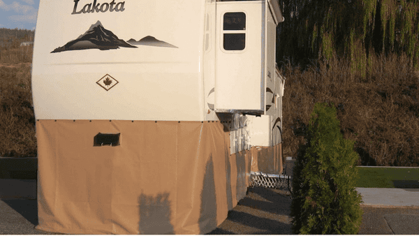 RV skirting for winter RV camping